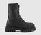 Womens Steve Madden Coast Lace Up Boots Black Leather