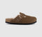 Womens BIRKENSTOCK Boston Shearling Clogs Dark Tea