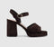 Womens OFFICE Harlow Platform Block Heel Sandals Brown Faux Suede