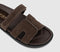 Womens OFFICE Sl Serena  Cut Out Two Strap Footbed Sandal Brown Suede