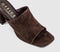 Womens OFFICE Monroe Block Heel Mules Brown Suede