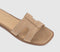 Womens OFFICE Slade Cut Out Sliders Taupe Faux Suede