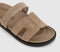 Womens OFFICE Sl Serena  Cut Out Two Strap Footbed Sandal Taupe Suede