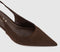 Womens OFFICE Sl Million Slingback Kitten Heel Brown Faux Suede