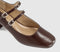 Womens OFFICE Mercy Double Strap Heeled Mary Janes Brown