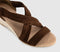 Womens OFFICE Maiden Cross Strap Espadrille Wedge Heeled Sandals Brown Suede