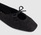 Womens OFFICE Frenzie Key Hole Ballet Pumps Black Faux Suede