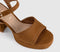 Womens OFFICE Harlow Platform Block Heel Sandals Tan Faux Suede