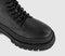 Womens Steve Madden Coast Lace Up Boots Black Leather