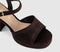 Womens OFFICE Harlow Platform Block Heel Sandals Brown Faux Suede