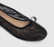 Womens OFFICE Flutter Mesh Bow Ballerinas Black