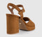 Womens OFFICE Harlow Platform Block Heel Sandals Tan Faux Suede