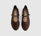 Womens OFFICE Fifi Single Strap Mary Jane Ballet Pumps Brown