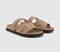 Womens OFFICE Sl Serena  Cut Out Two Strap Footbed Sandal Taupe Suede