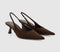 Womens OFFICE Sl Million Slingback Kitten Heel Brown Faux Suede