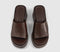 Womens OFFICE Malibu Platform Wedge Mules Brown Leather