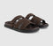 Womens OFFICE Sl Serena  Cut Out Two Strap Footbed Sandal Brown Suede