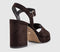 Womens OFFICE Harlow Platform Block Heel Sandals Brown Faux Suede