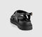 Womens EARTHADDICT Fleur Cross Over Chunky Sandals Black Leather