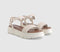Womens OFFICE Salute Woven Double Strap Platform Sandals Off White