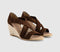 Womens OFFICE Maiden Cross Strap Espadrille Wedge Heeled Sandals Brown Suede