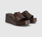 Womens OFFICE Malibu Platform Wedge Mules Brown Leather