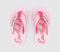Kids EARTHCHILD Chunky Flip Flops Pink Multi