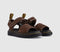 Kids Dr. Martens Marlowe Flower Kids Sandals Dark Brown Tumbled Nubuck