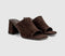 Womens OFFICE Monroe Block Heel Mules Brown Suede