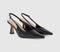 Womens OFFICE Hettie Slingback Court Heels Black Patent