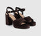 Womens OFFICE Harlow Platform Block Heel Sandals Brown Faux Suede