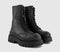 Womens Steve Madden Coast Lace Up Boots Black Leather