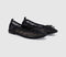 Womens OFFICE Flutter Mesh Bow Ballerinas Black