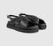 Womens EARTHADDICT Fleur Cross Over Chunky Sandals Black Leather