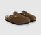 Womens BIRKENSTOCK Boston Shearling Clogs Dark Tea