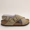 Womens Birkenstock Tulum Cross Sandals Taupe Suede