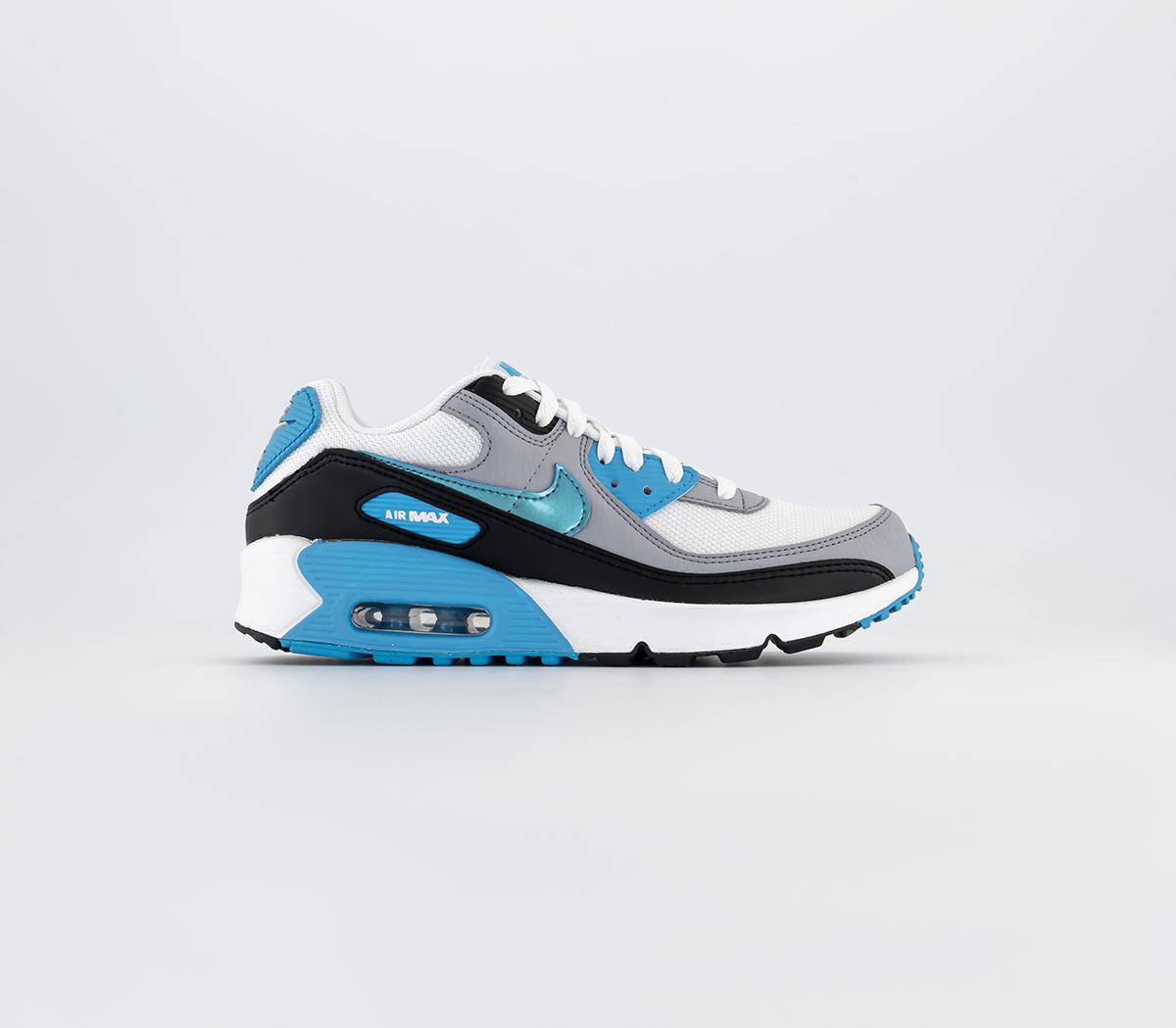 Erge, ernstige Simuleren Voorschrijven Kids Nike Air Max 90 Gs White Blue Lightning Blue Lightning Trainers –  OFFCUTS SHOES by OFFICE