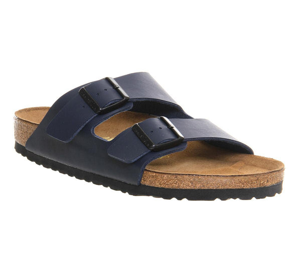 Mens Birkenstock Arizona Two Strap Blue Birko Flor