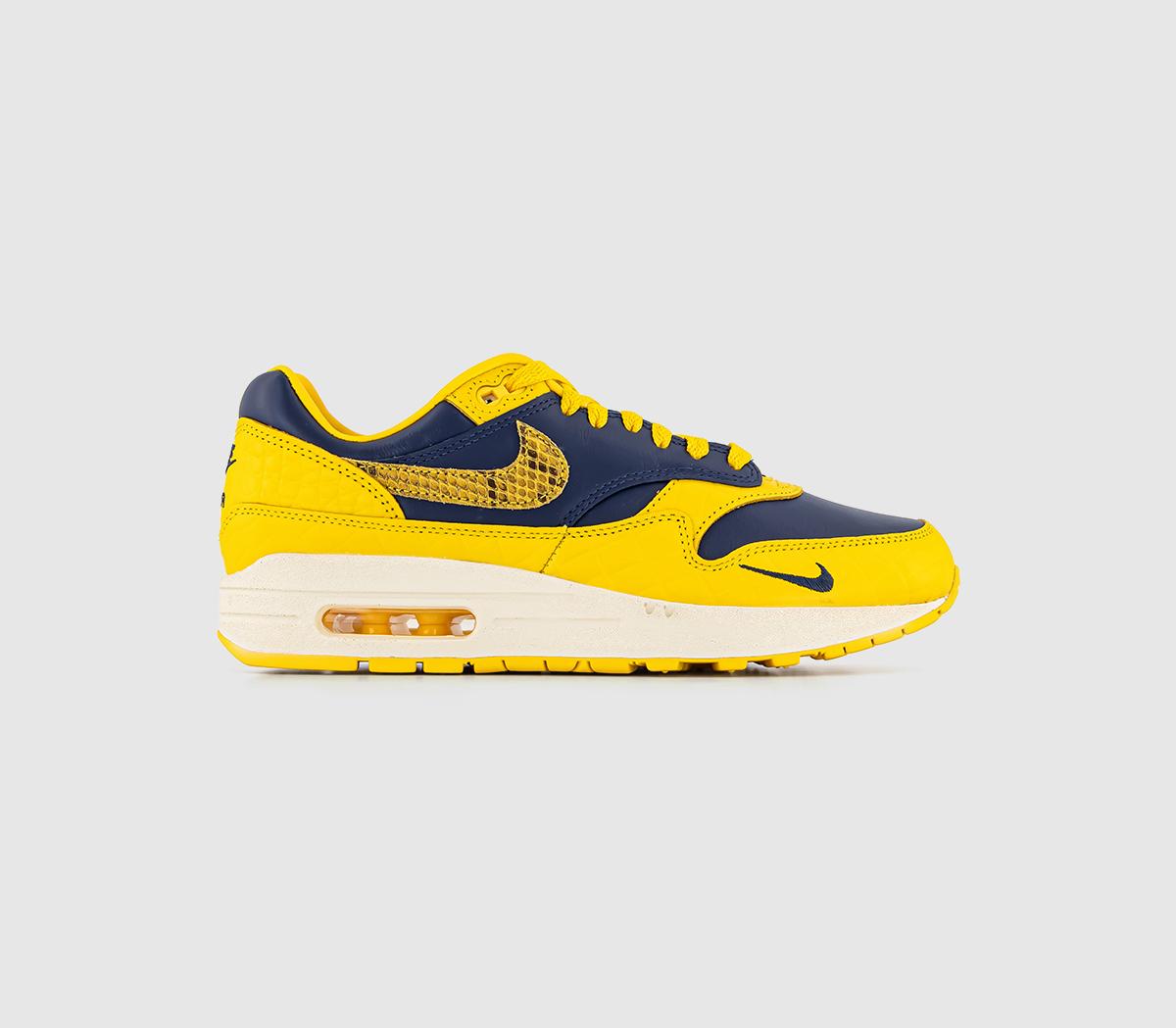 Nike Air Max 1 Midnight Navy Varsity Maize Natural Trainers