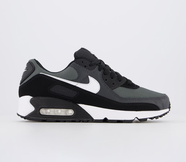 Mens Nike Air Max 90 Black White Leather Trainers