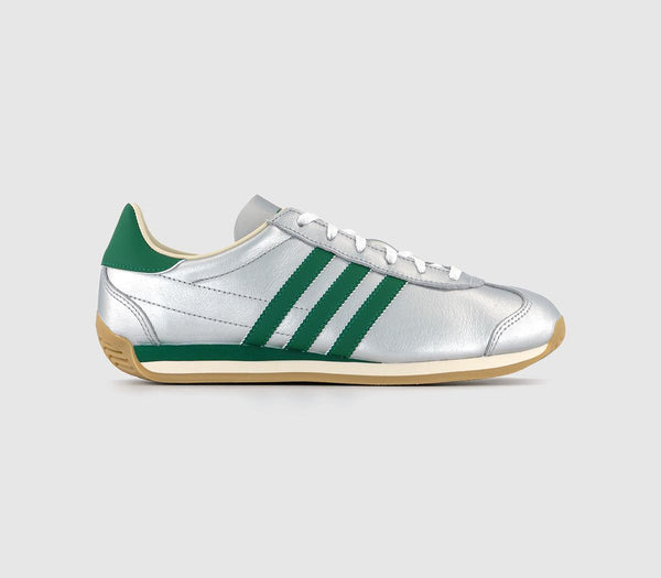 Womens adidas Country Og Silver Metallic Collegiate Green Cream White Trainers