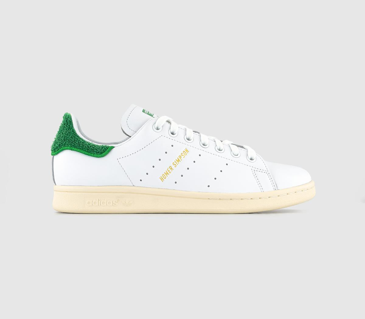 Mens adidas Stan Smith Homer White Green Cream White Trainers