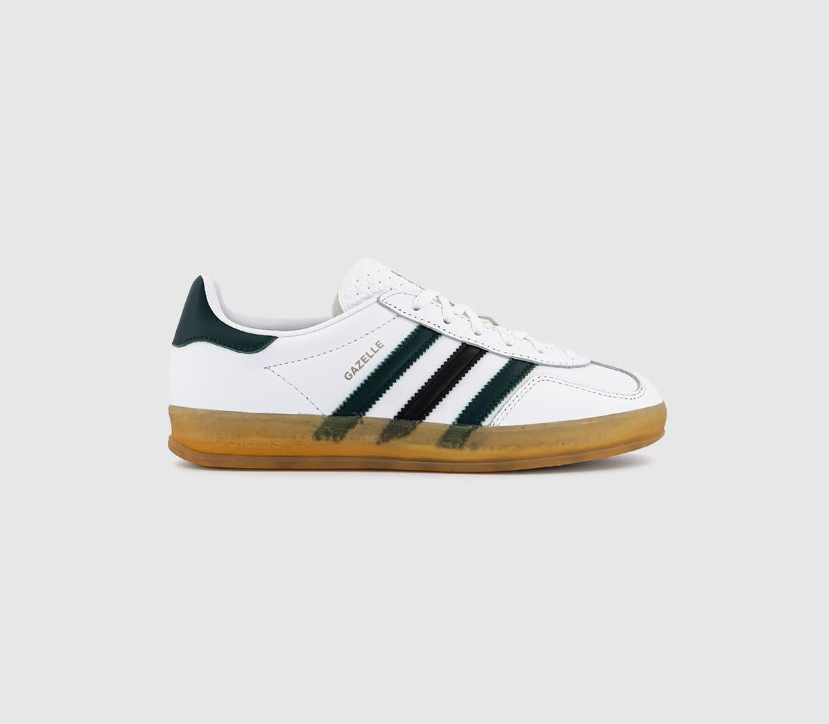 adidas Gazelle Trainers Indoor White Collegiate Green Black