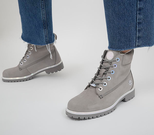 Womens Timberland Slim Premium 6 Inch Boot Grey Irridescent Uk Size 5