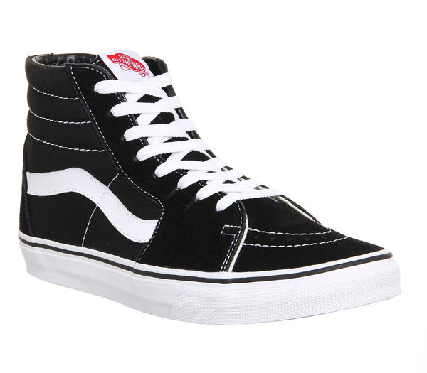 Vans Sk8 Hi Black White Canvas Trainers