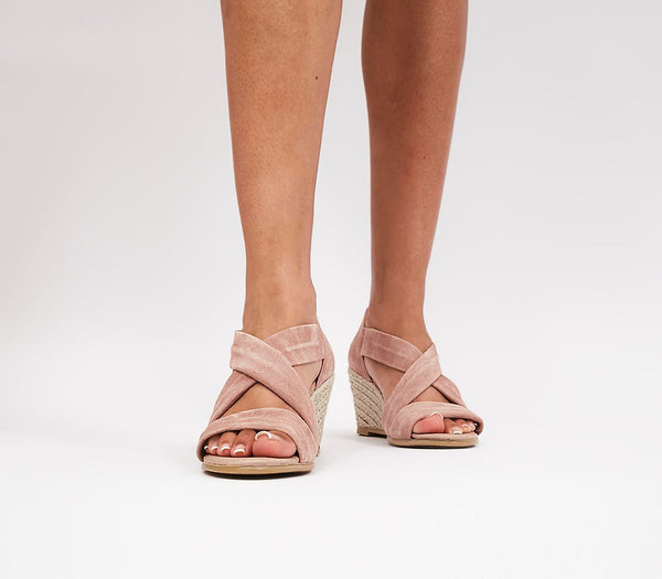 Nude sale suede wedges