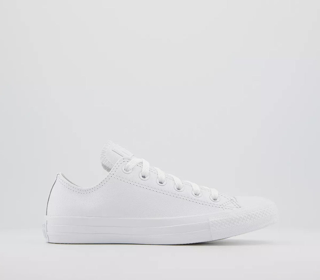 Converse All Star Low Leather Trainers White Mono Leather – OFFCUTS ...
