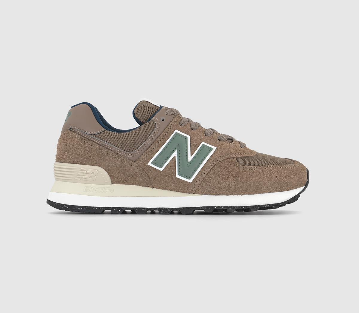 Mens New Balance 574 Brown Brown Green Trainers