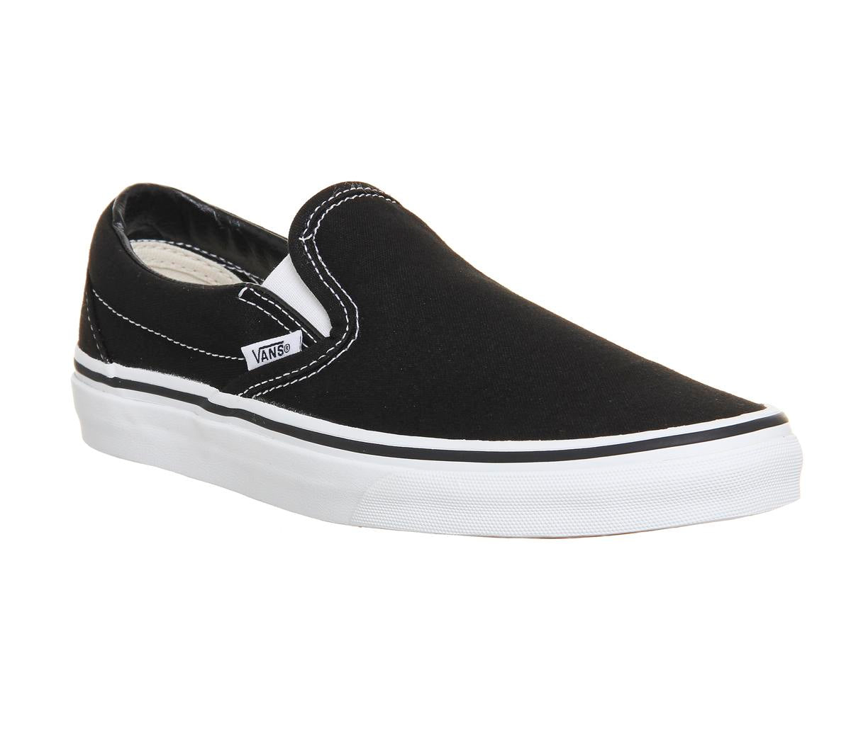Womens Vans Classic Slip On Black White Trainers