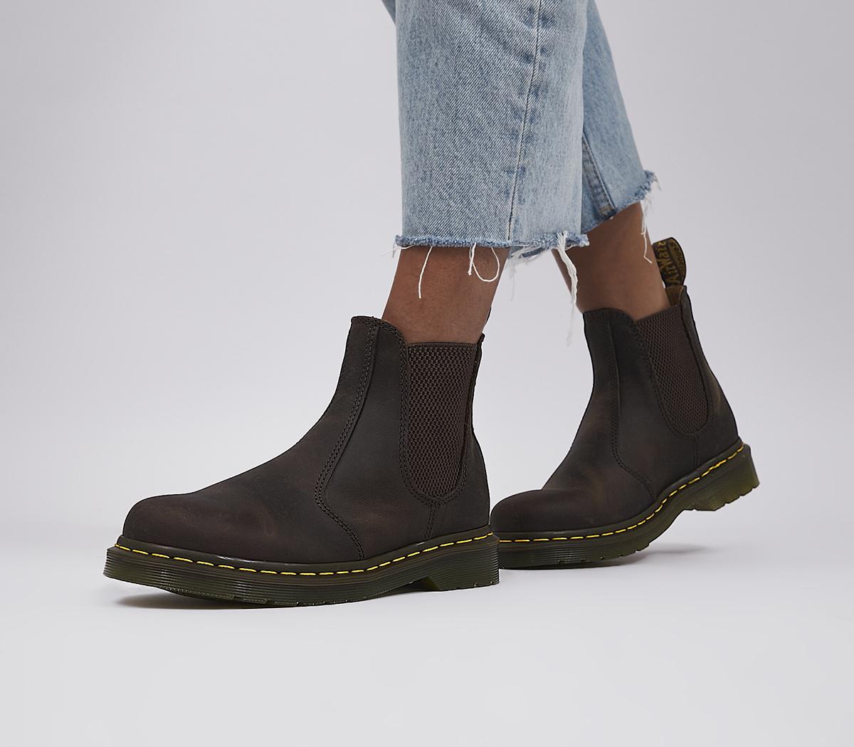 Womens Dr. Martens 2976 Chelsea Boots Dark Brown Crazy Horse – OFFCUTS ...